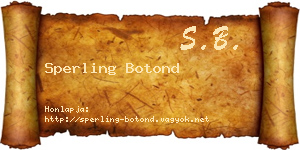 Sperling Botond névjegykártya